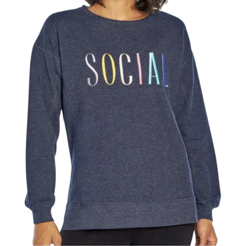 Wildfox SOCIAL French Terry Statement Sweatshirt
